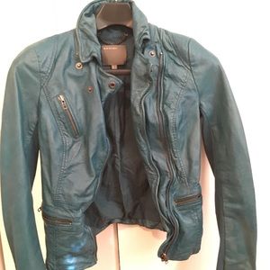 Muubaa turquoise leather jacket